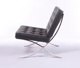 Mies Barcelona Pavilion Chair - Premium Italian Leather | Dark Grey